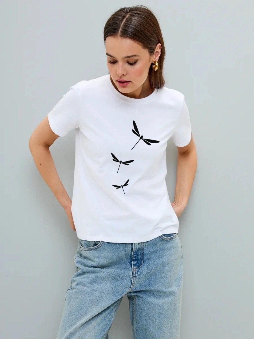 женская футболка,футболка женская с самолетом,женская белая футболка,базовая белая футболка,базовая женская футболка