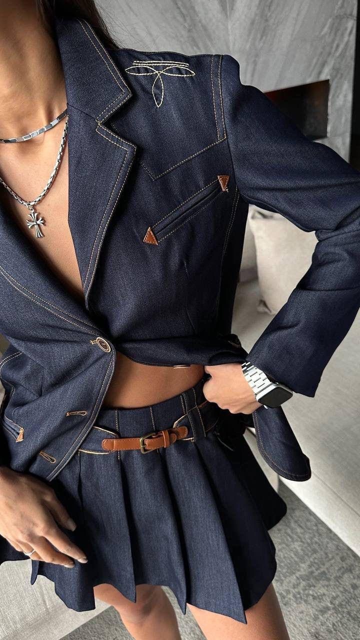 джинсовый костюм,костюм с юбкой,джинсовый костюм с юбкой,костюм женский с юбкой,костюм юбка пиджак