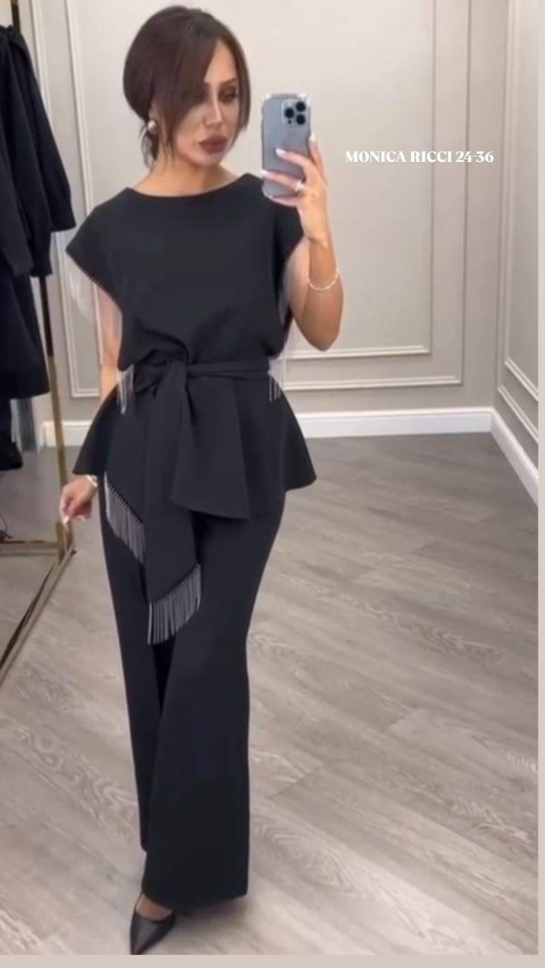 трендовый женский костюм со стразами,брючный костюм dilana vip 2080 черный,женский костюм,трендовый женский костюм со стразами bruno,костюм женский с брюками