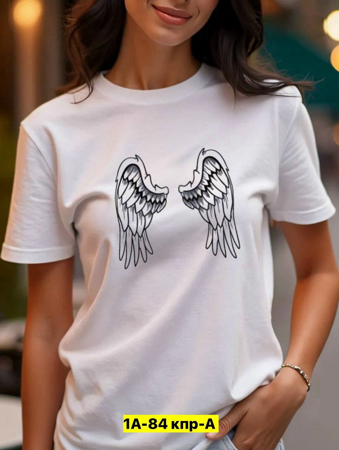 футболки женская,футболки женские с принтом,футболка с крылышками,футболка с крыльями,черная футболка женская