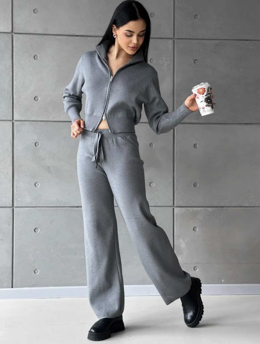трикотажный костюм,костюм женский,трикотажный костюм женский,костюм женский серый,кашемировый костюм