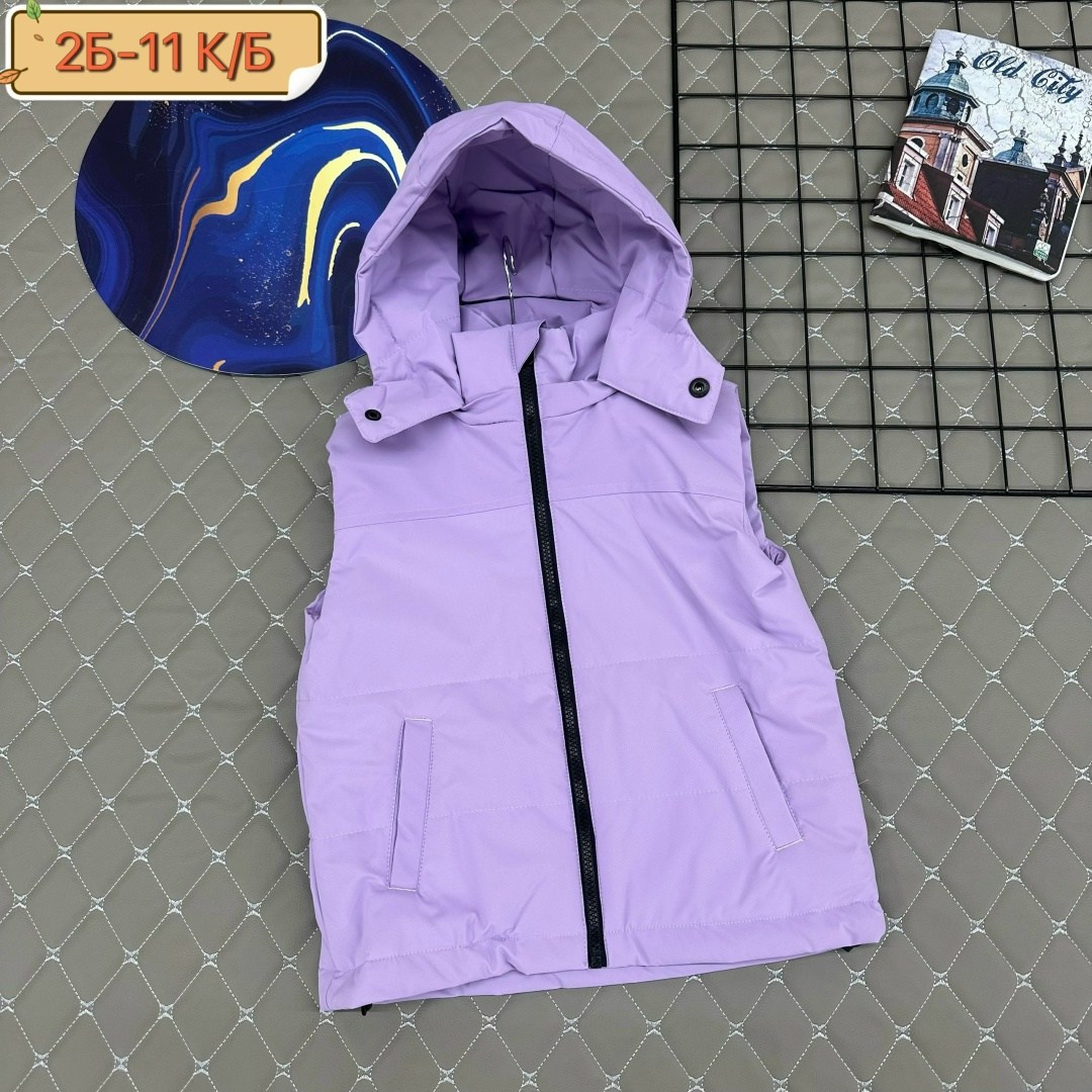 жилет утепленная,жилет детский,жилетка для девочки,жилетка детская,фиолетовая жилетка детская