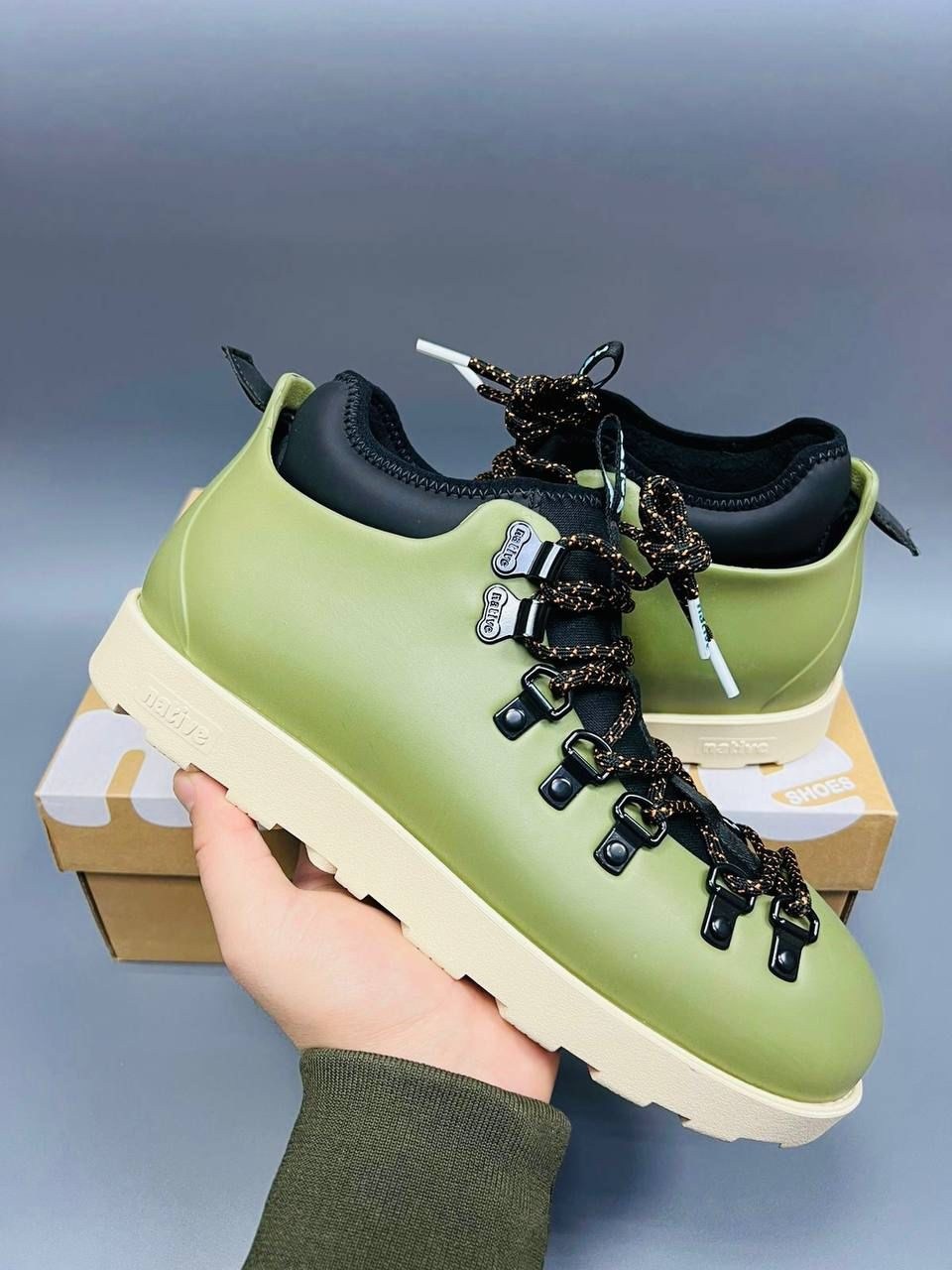 native ботинки,зимние кроссовки native fitzsimmons green,ботинки native зелёный зима,ботинки мужские native fitzsimmons зеленые 8 us,ботинки native fitzsimmons