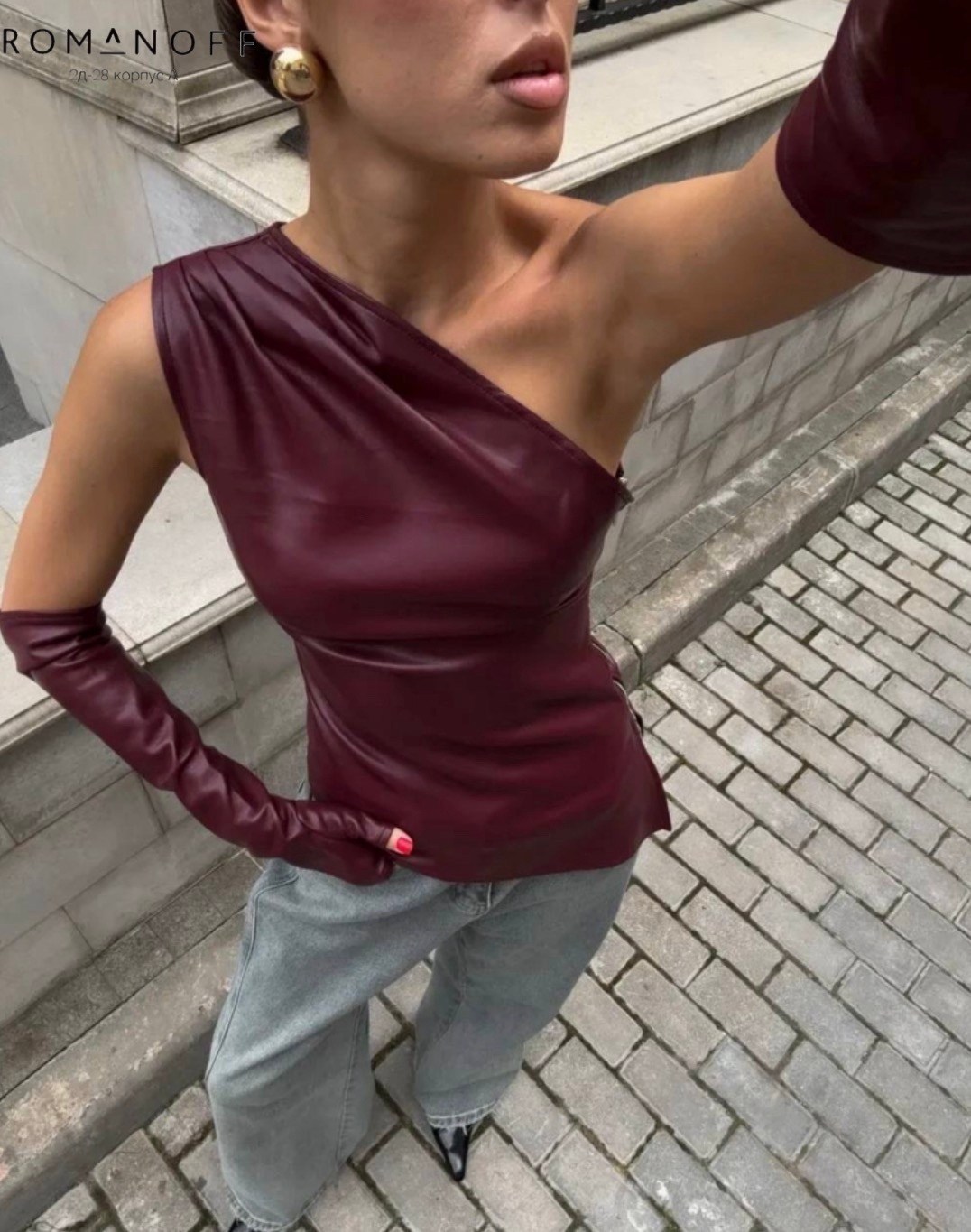 кожаный топ,кожаный топ корсет с перчатками emily,кожаный топ с перчатками на одно плечо,топ кожаный корсет с перчатками,топ корсет вечерний кожаный с перчатками