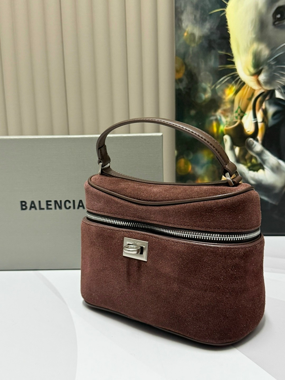 роскошная сумка из замши balenciaga rodeo,женская замшевая сумка balenciaga коричневая 35х23,сумка balenciaga,сумка женская balenciaga,замшевая сумка