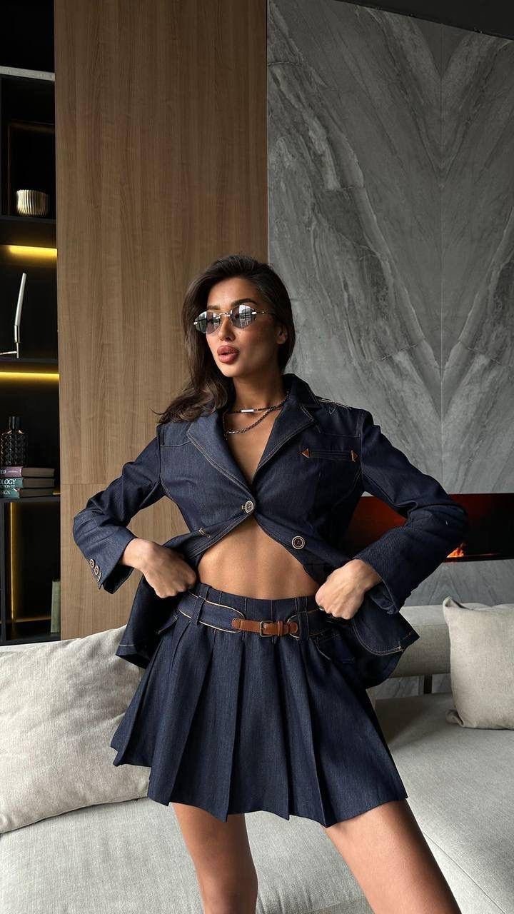 джинсовый костюм,костюм с юбкой,джинсовый костюм с юбкой,костюм женский с юбкой,костюм юбка пиджак