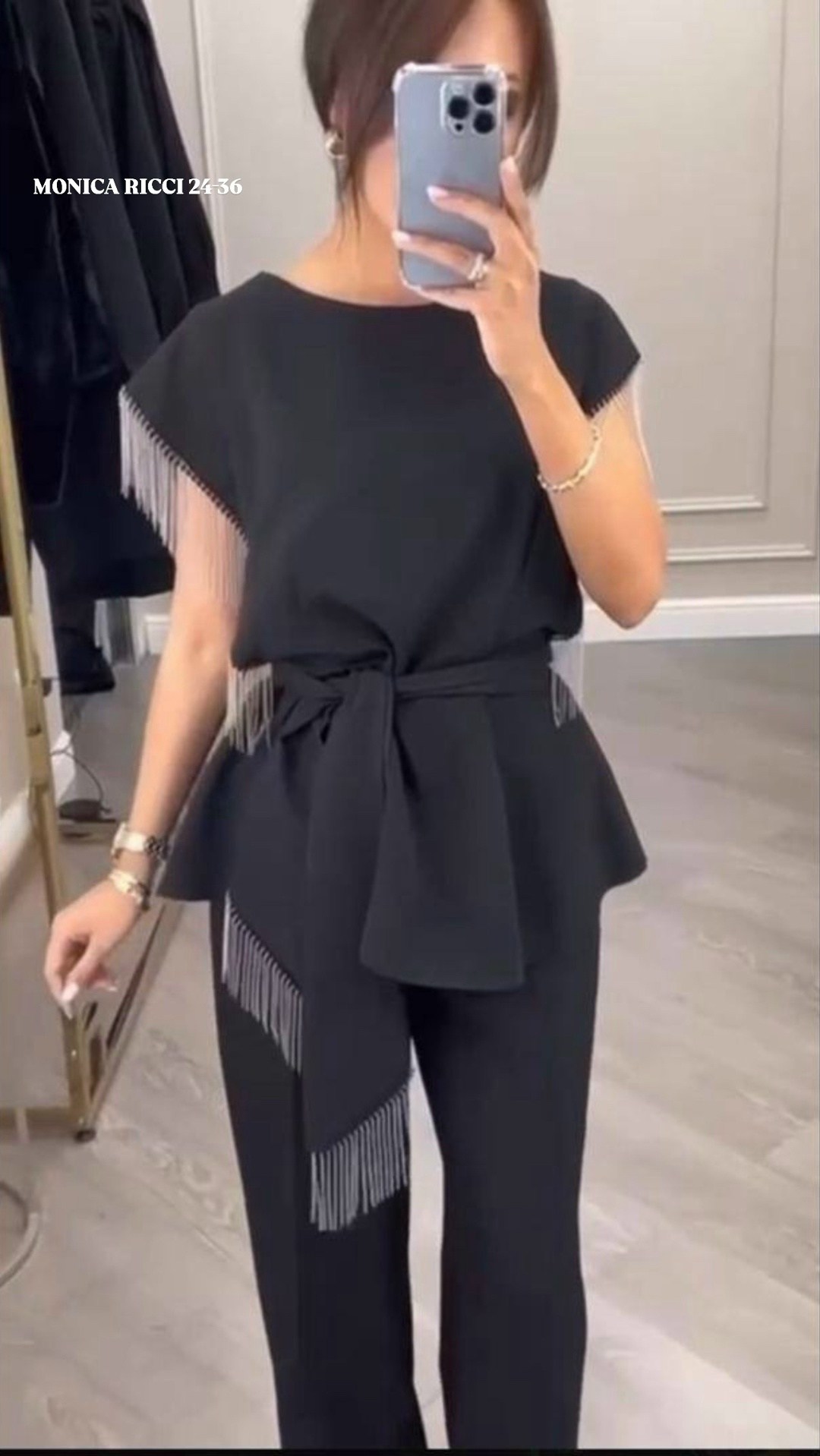 трендовый женский костюм со стразами,брючный костюм dilana vip 2080 черный,женский костюм,трендовый женский костюм со стразами bruno,костюм женский с брюками