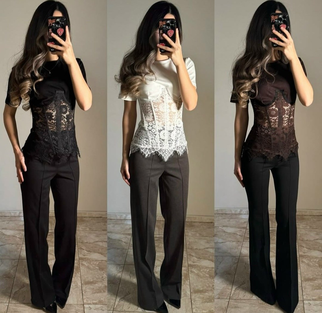 брюки клеш и блузка,женские брючные костюмы,кружевные брюки клеш,женские брюки,кружевные брюки