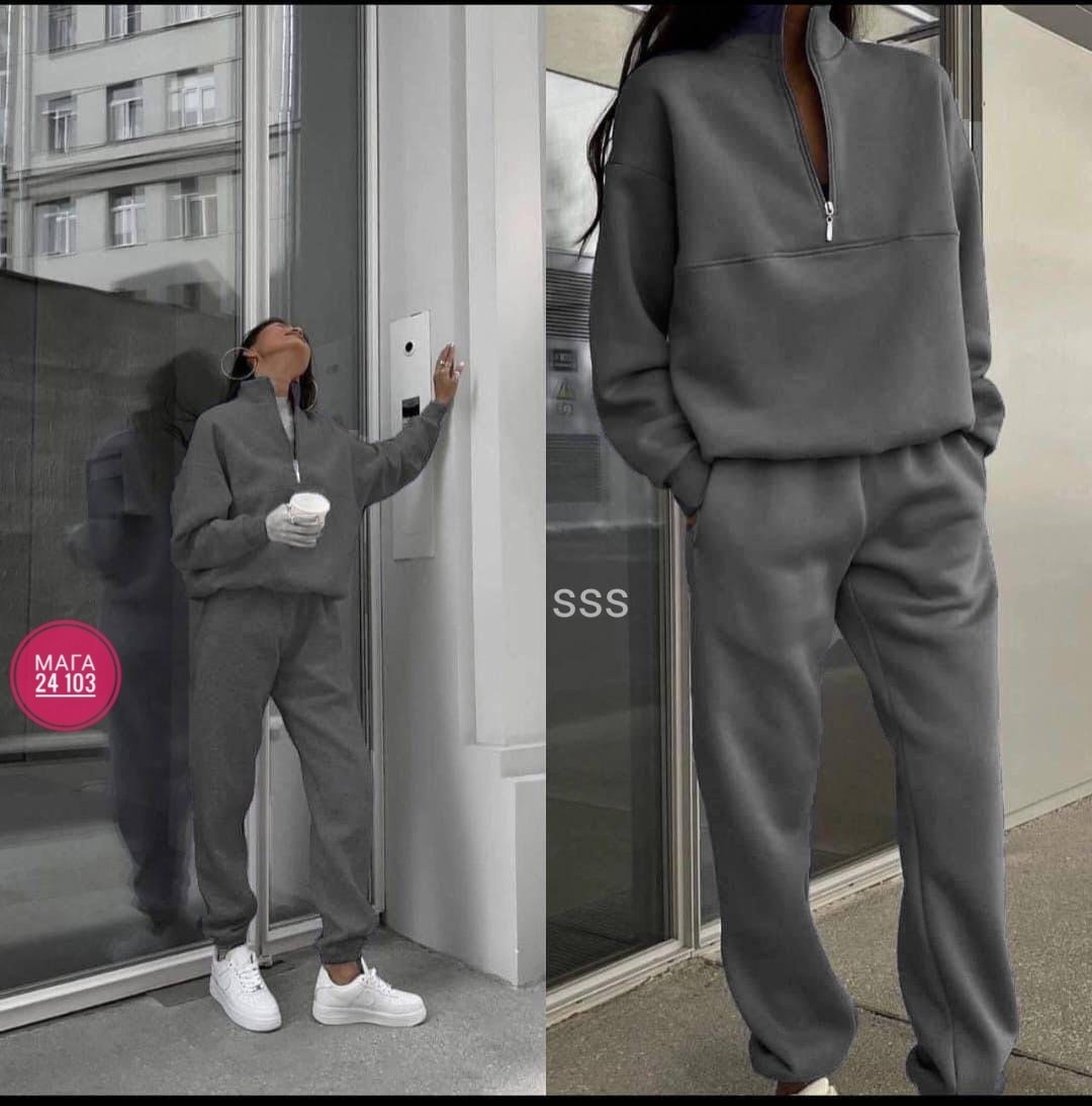 костюм женский спортивный,костюм спортивный женский на флисе,спортивный женский костюм серый,спортивный костюм,костюм спортивный женский на флисе арт. 8842193