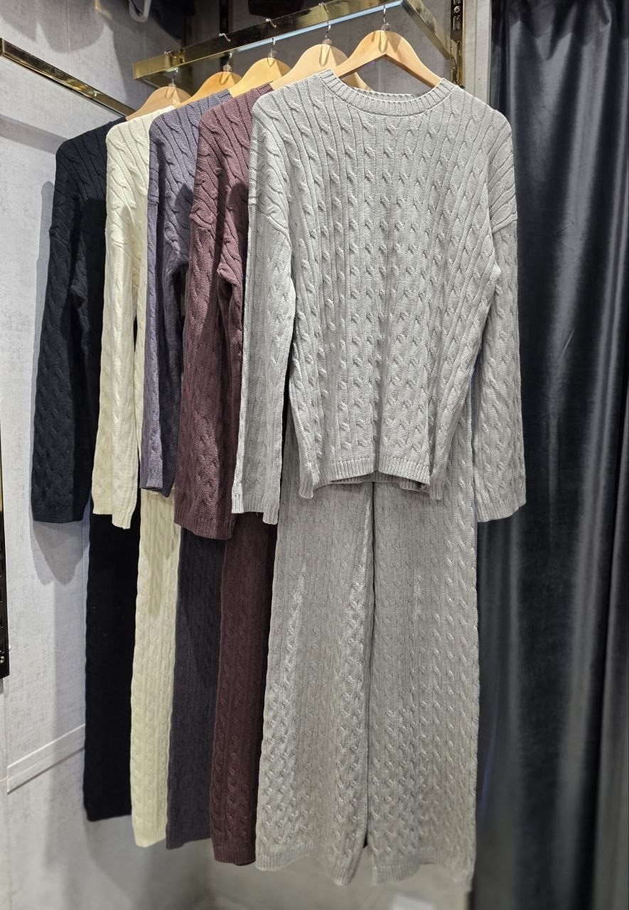 костюм вязаный теплый с брюками kamillasyle,свитер оверсайз,вязаный костюм,вязаный костюм с брюками,женский свитер оверсайз