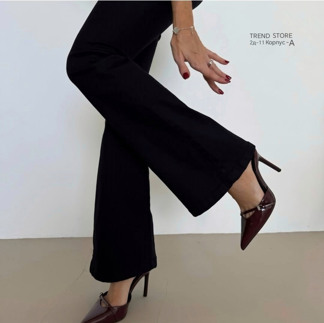 брюки женские zoyagrace 2302 черные 50 ru,корсеты,брюки женские,брюки клеш от колена zoyagrace цвет черный,брюки клеш от колена классические zoyagrace