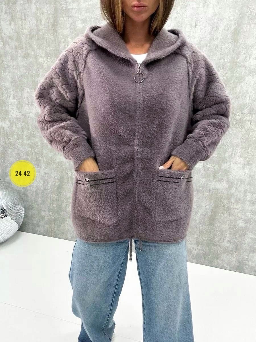 кардиган из альпаки,альпака кардиган,куртка из альпаки женская с капюшоном,кардиган пушистый,кардиган пушистый с альпакой кофта теплая на замке