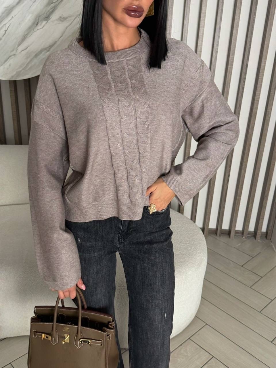 джемпер молочный,джемпер базовый,модные свитера,джемпер с косами,джемпер базовый белый