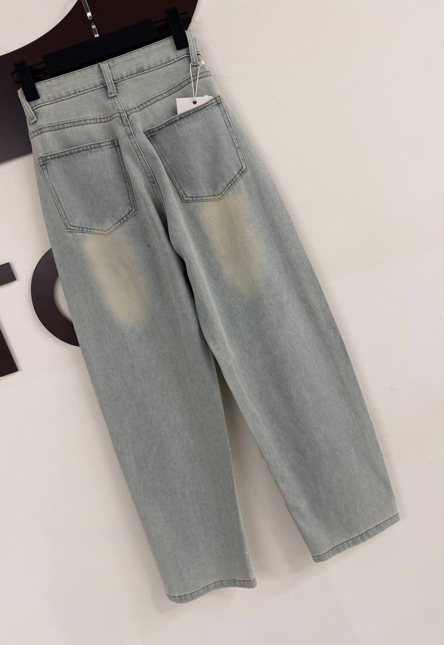 джинсы со стразами,модные джинсы,джинсы широкие,джинсы женские,джинсы с бусинами