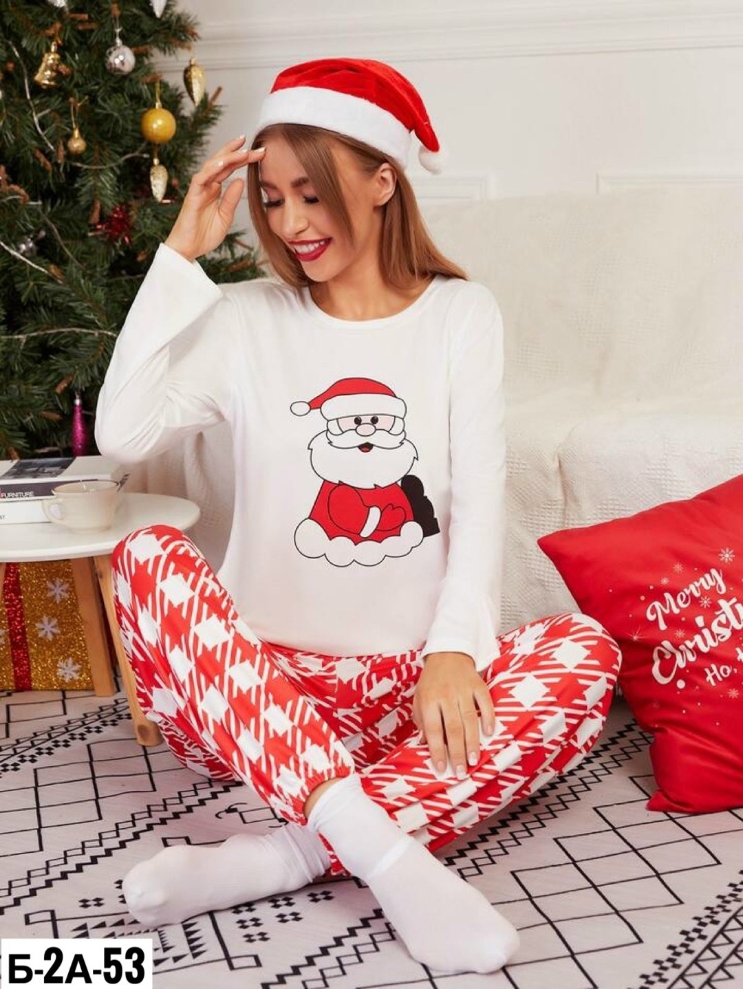 новогодняя пижама женская,пижама новогодняя со штанами,пижама новогодняя,новогодняя пижама со штанами 2026 t-sod цвет белый,женская пижама комплект