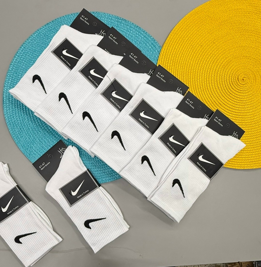 носки найк,носки nike,носки спортивные,высокие белые носки nike,носки мужские 10 пар nike