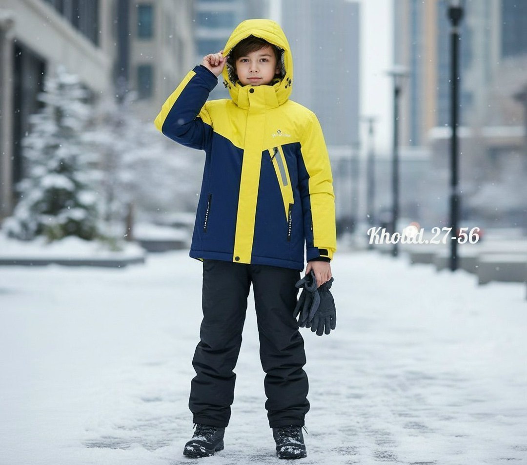 зимний мембранный костюм velikonemalo,зимний костюм для мальчика детский горнолыжный мембрана nikastyle,комплект верхней одежды velikonemalo,комплект верхней одежды детский nikastyle 7з7324 желтый/чер
