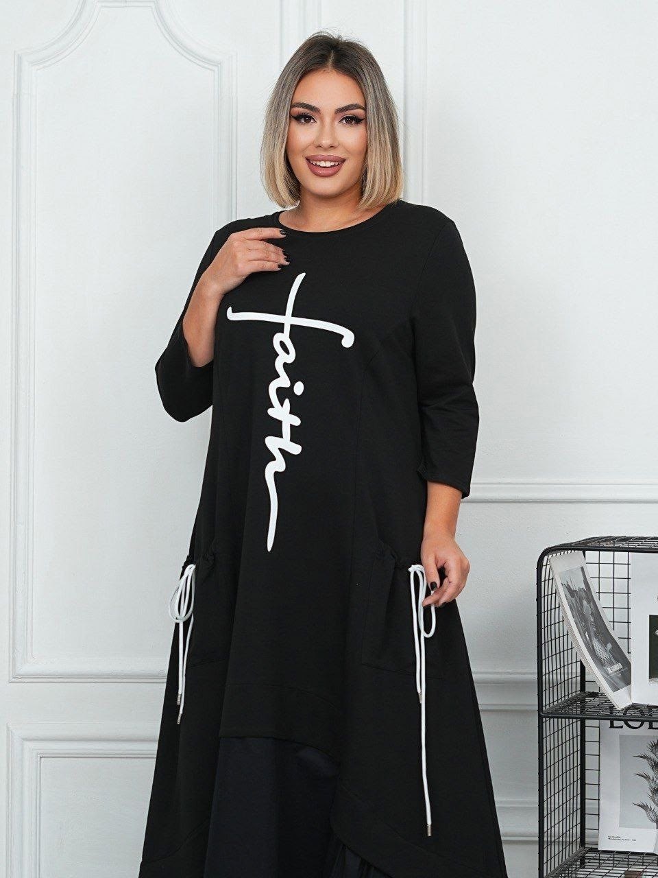 платье макси больших размеров повседневное трикотажное осень garmoniastyle 333554304,платье макси больших размеров повседневное трикотажное осень garmoniastyle цвет черный матовый,платье,платье женска