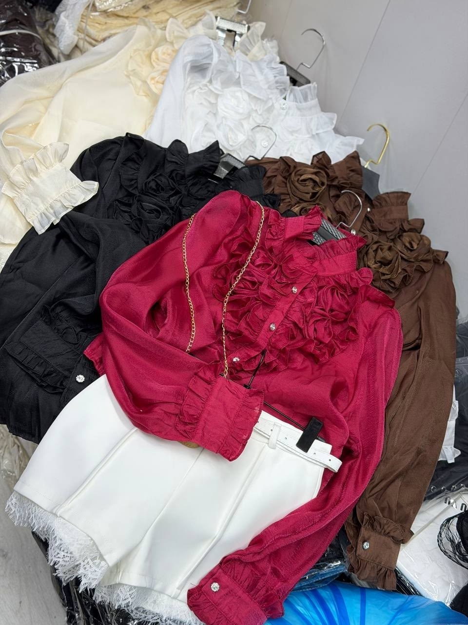 блузка элегантная,стильная блузка,модная блузка,блузка с жабо,женская шифоновая блузка