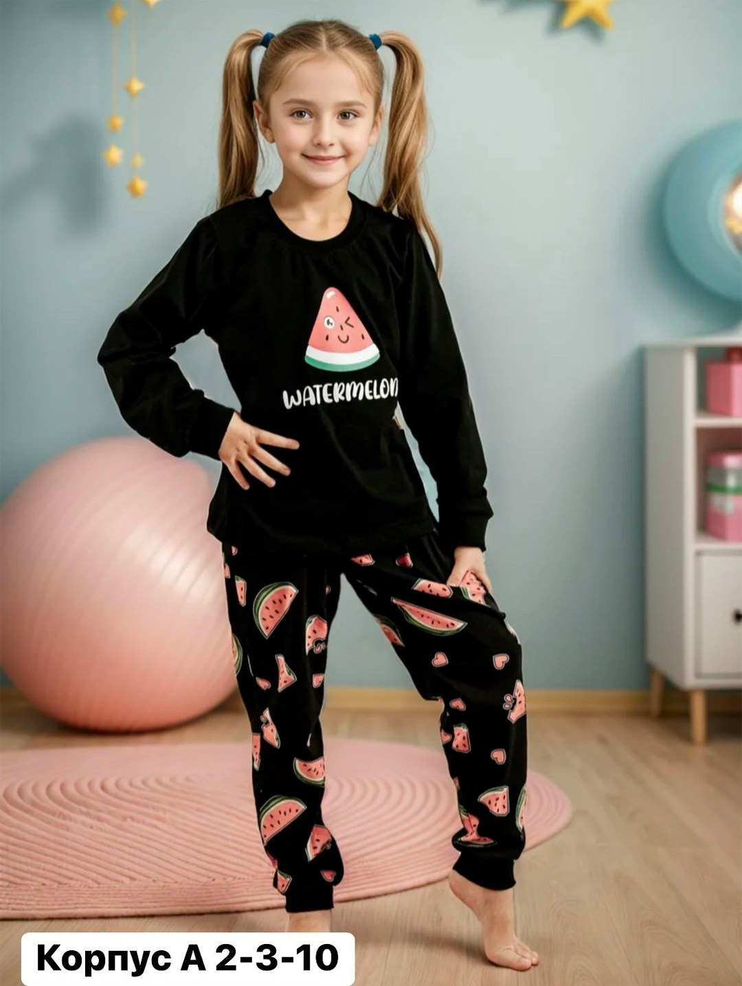 пижама для девочки,детская пижама,пижама для девочки со штанами с принтом единорога babycollection,пижама для девочки rommel,детские трикотажные пижамы