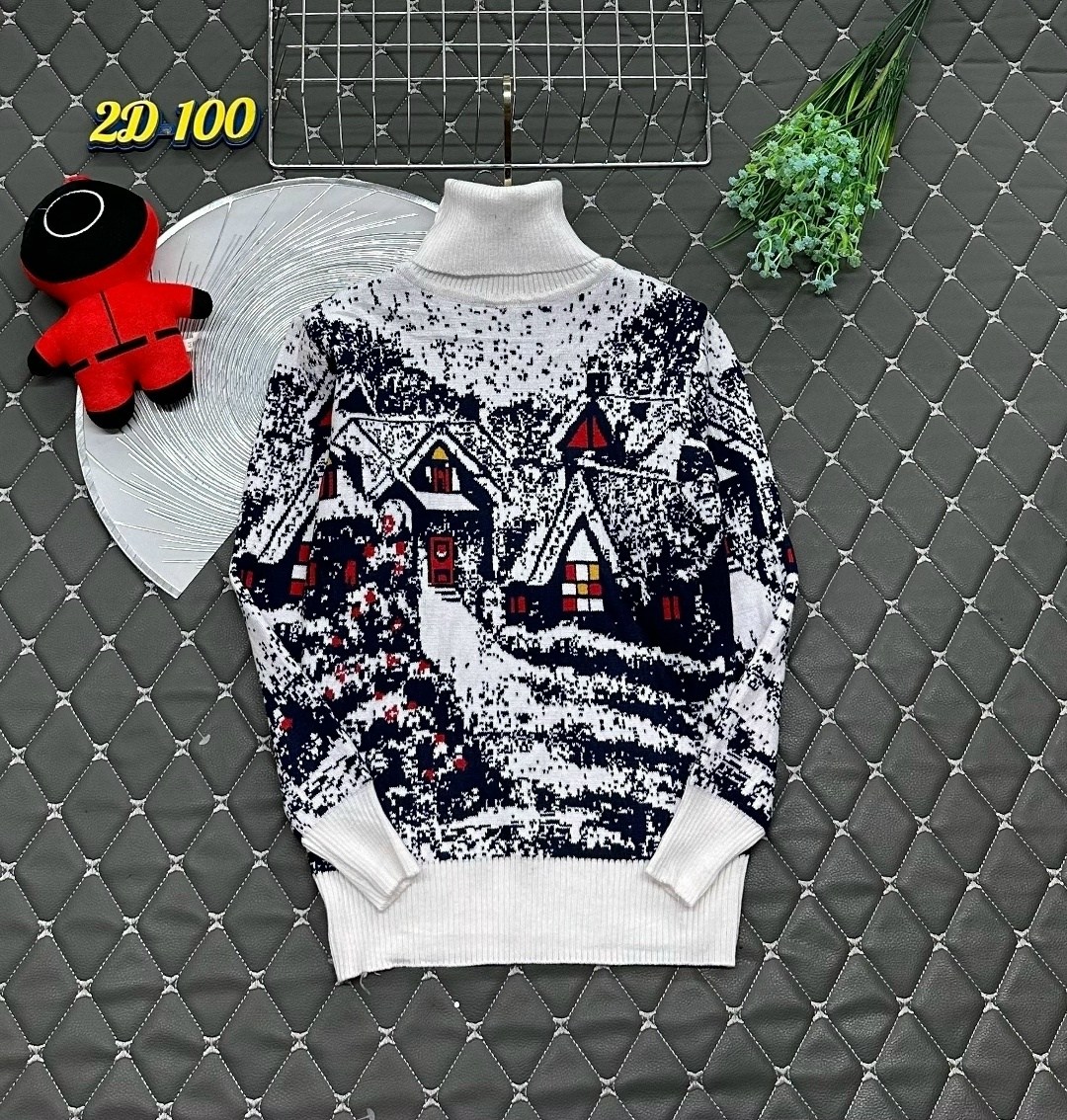 детский рождественский свитер для мальчиков pulltonic,детский свитер с оленями и домиками для мальчиков pulltonic,детский свитер,свитер детская,джемпер детский
