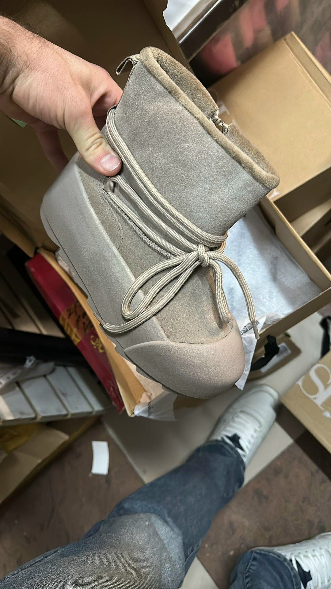 ,женские зимние угги с шнурками, женская зимняя,замшевые ботинки inuikii серый,женские угги