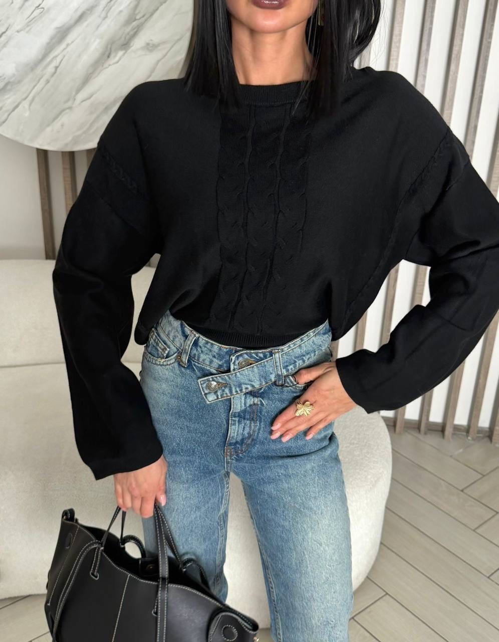 джемпер молочный,джемпер базовый,модные свитера,джемпер с косами,джемпер базовый белый