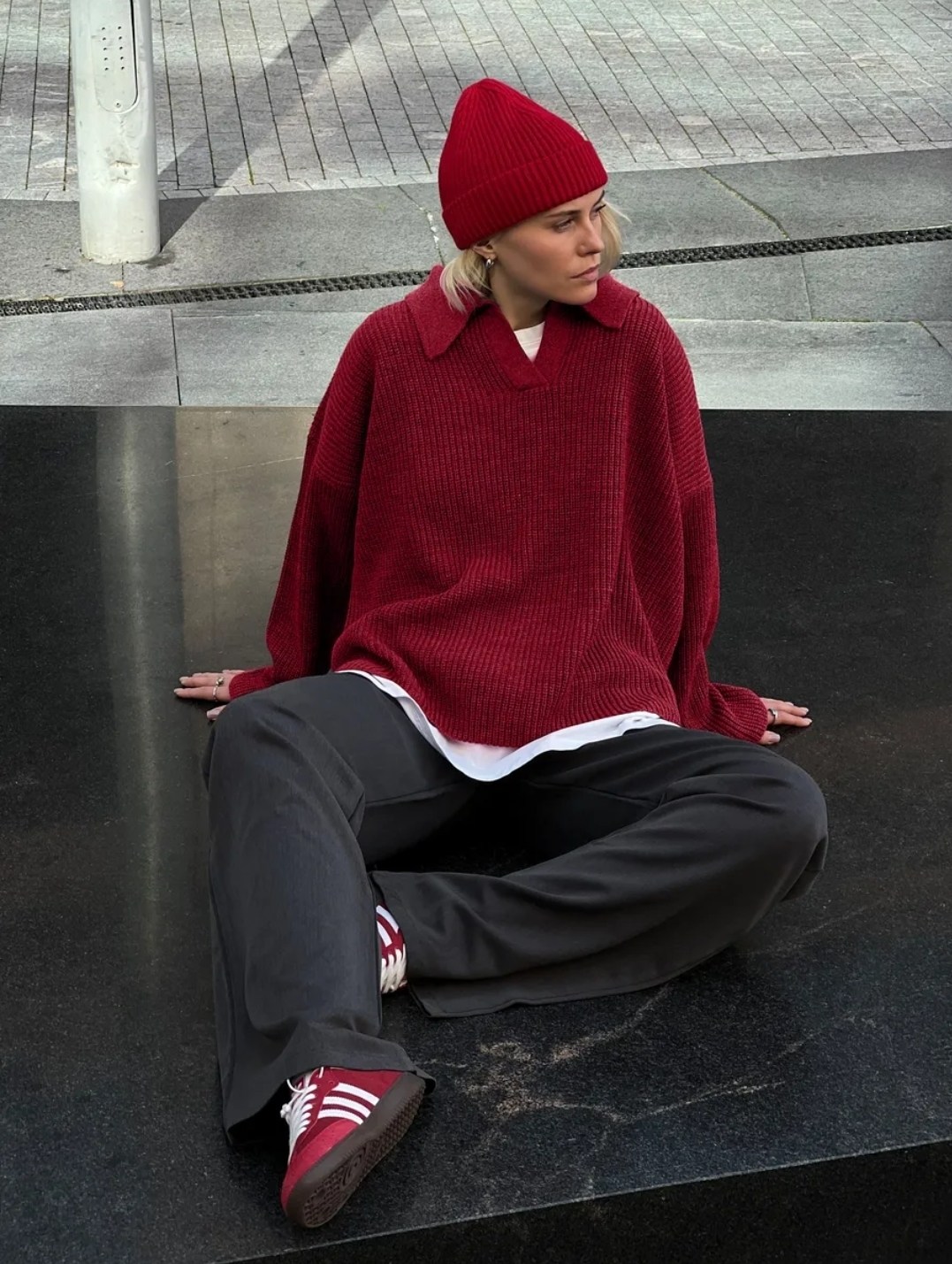 женский вязаный джемпер оверсайз happyfox,женский свитер оверсайз с v образным вырезом,женский джемпер,вязаный джемпер оверсайз,вязаный свитер оверсайз