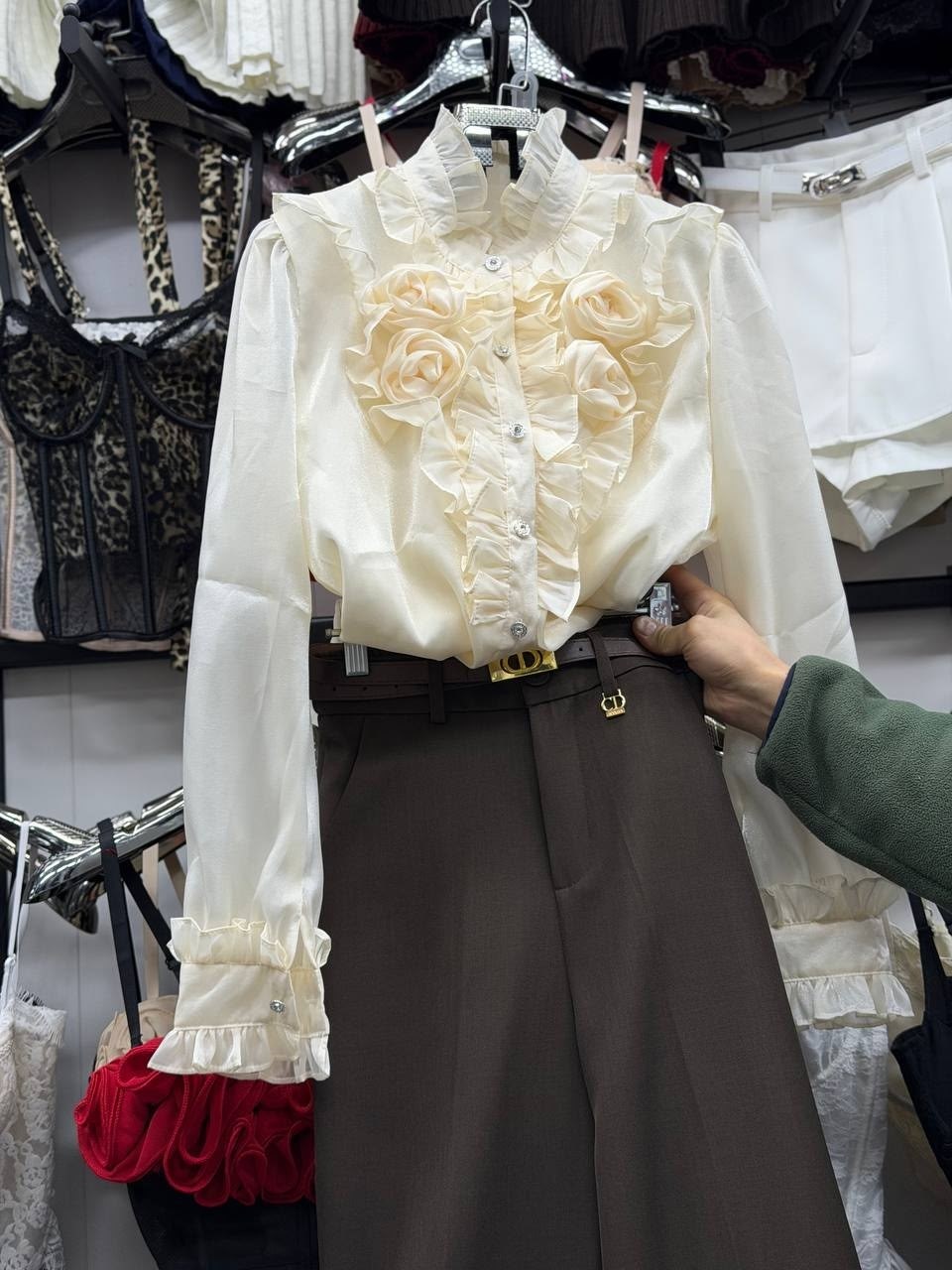 блузка элегантная,стильная блузка,модная блузка,блузка с жабо,женская шифоновая блузка