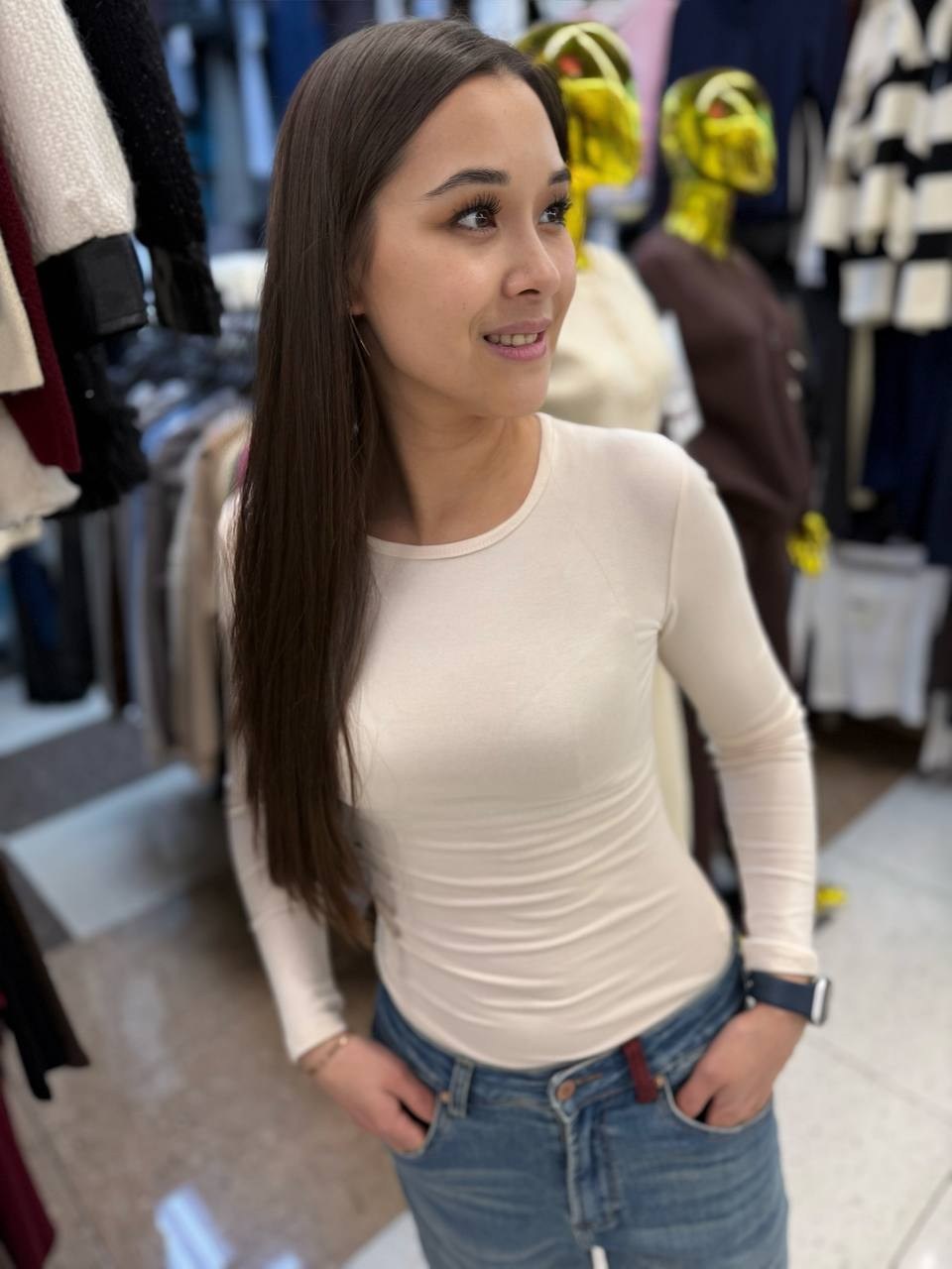 лонгслив базовый в рубчик limeclothes,лонгслив женский облегающий с длинным рукавом bazaclo,лонгслив женский,женская кофта,лонгслив женский темно-бежевый хлопок йога
