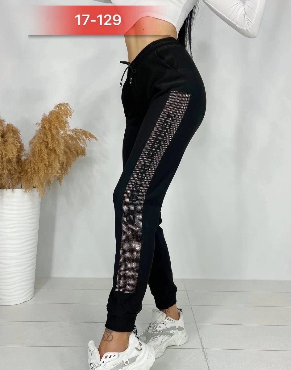 джоггеры с лампасами из страз blshop цвет черный,женские штаны,джоггеры с лампасами из страз blshop,штаны спортивные,брюки женские