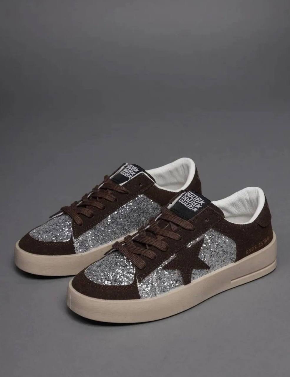 лаковые кроссовки golden goose,,кеды golden goose,golden goose лаковые кроссовки с пайетками, женская