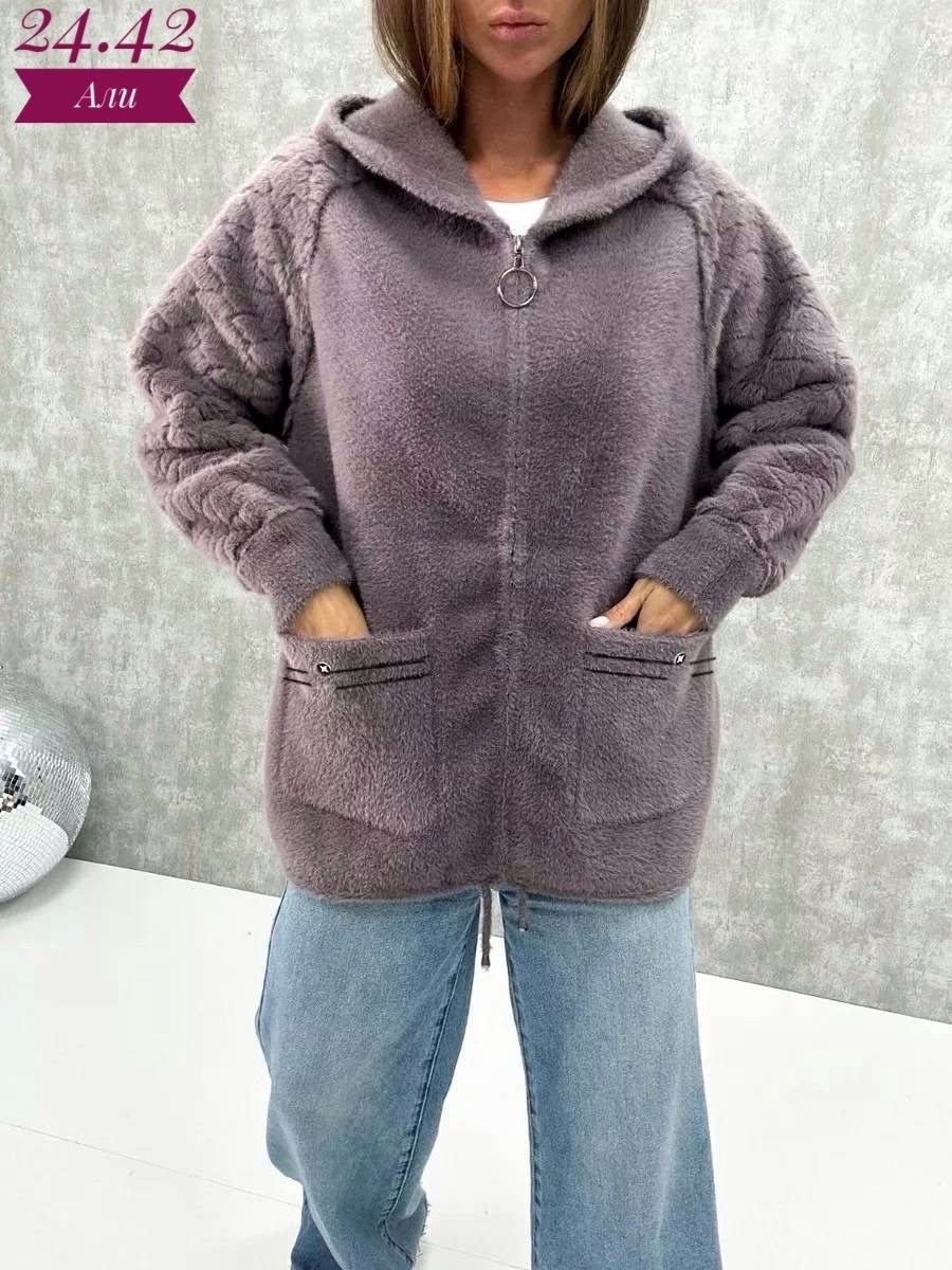 кардиган пушистый с альпакой кофта теплая на замке h&m fashion,кардиган из альпаки,кардиган альпака,куртка из альпаки,кофта альпака