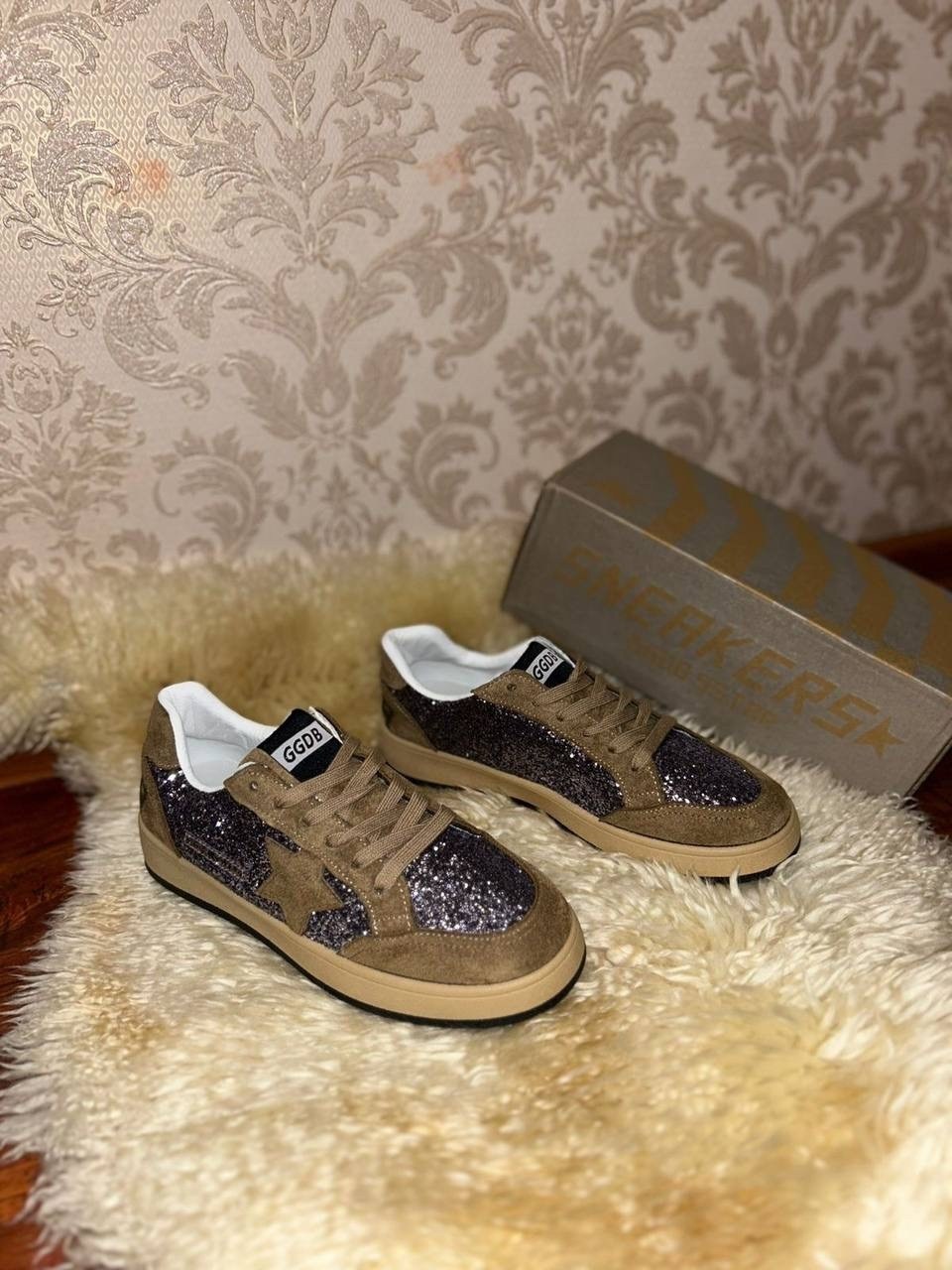 лаковые кроссовки golden goose,,кеды golden goose,golden goose лаковые кроссовки с пайетками, женская