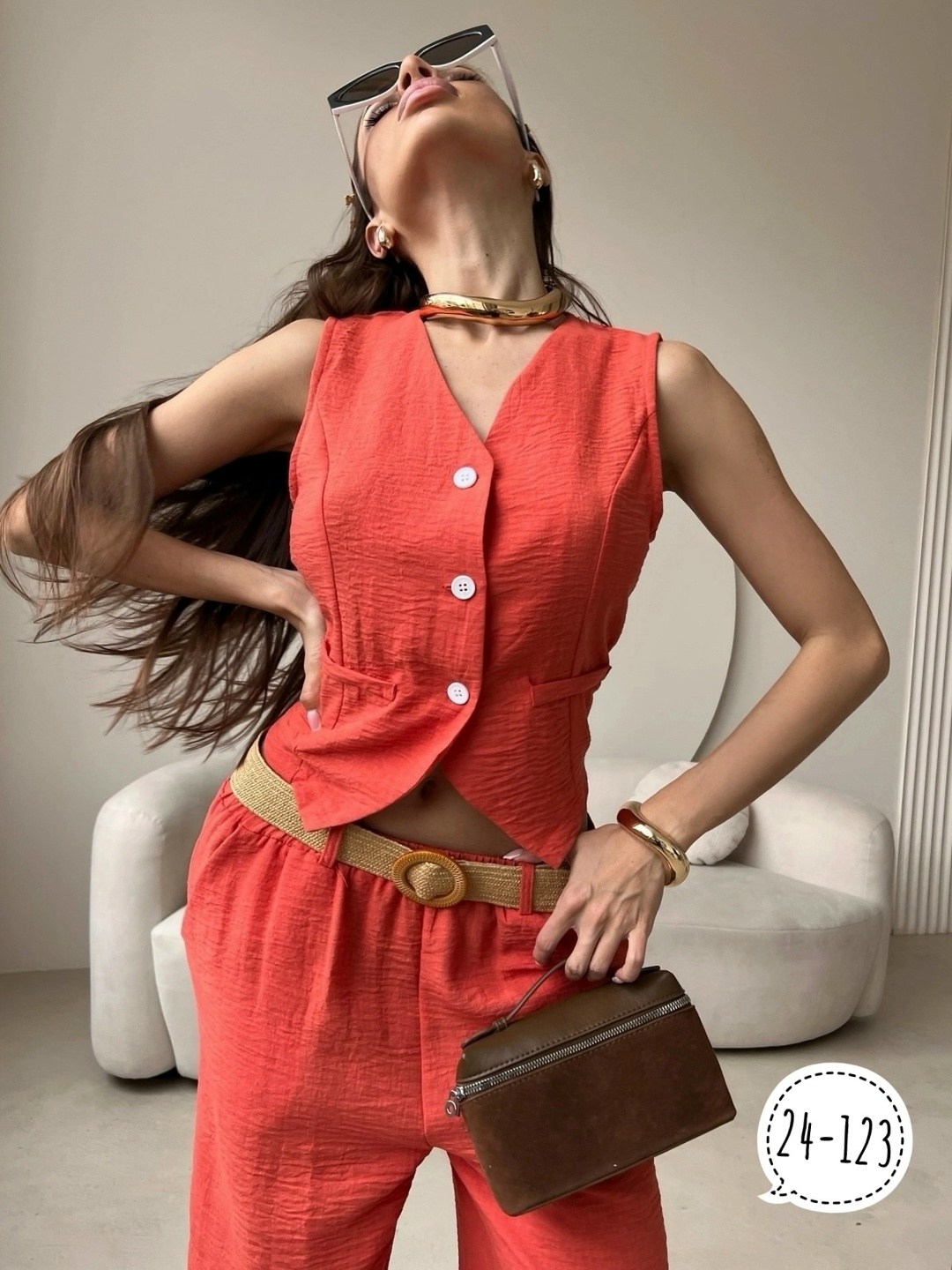 костюм летний льняной с жилетом и брюками trendyclo,стильные костюмы,льняной костюм женский с жилеткой и брюками,костюм женский,брючный льняной костюм