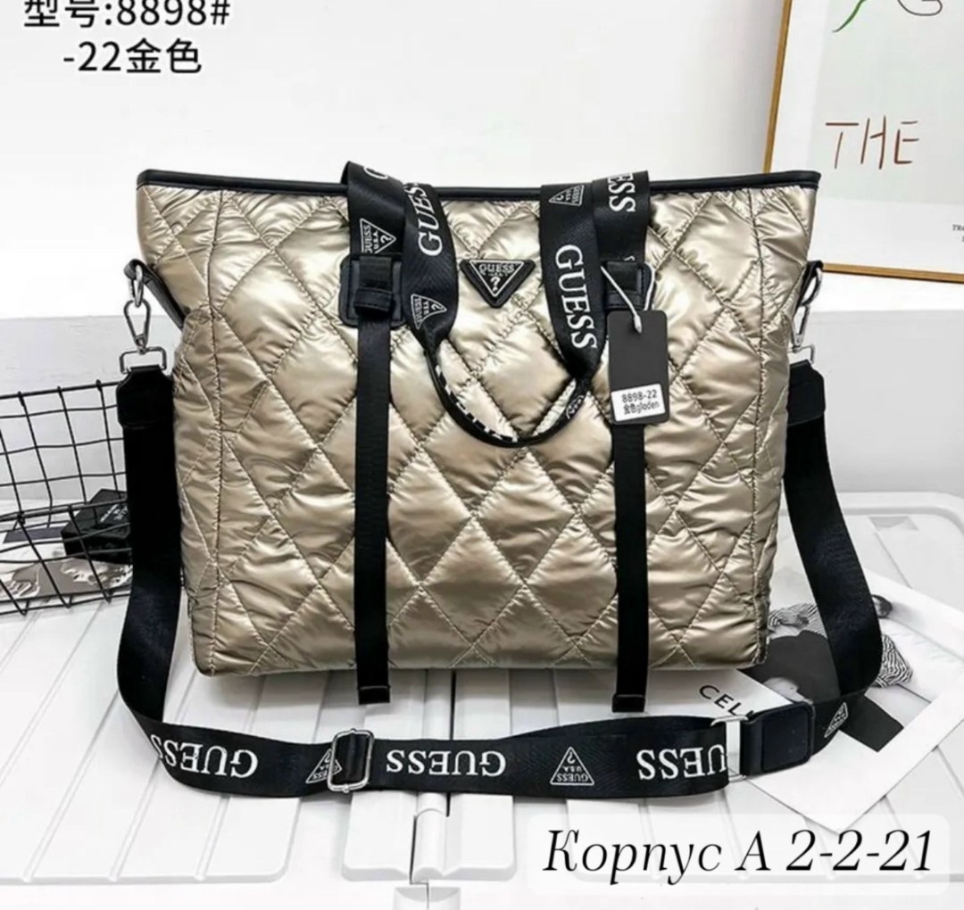 сумка шоппер большая гесс болоневая guess на плечо,cумка женская guess,модная сумка,сумка женская шоппер,сумка большая стеганая guess реплика шоппер