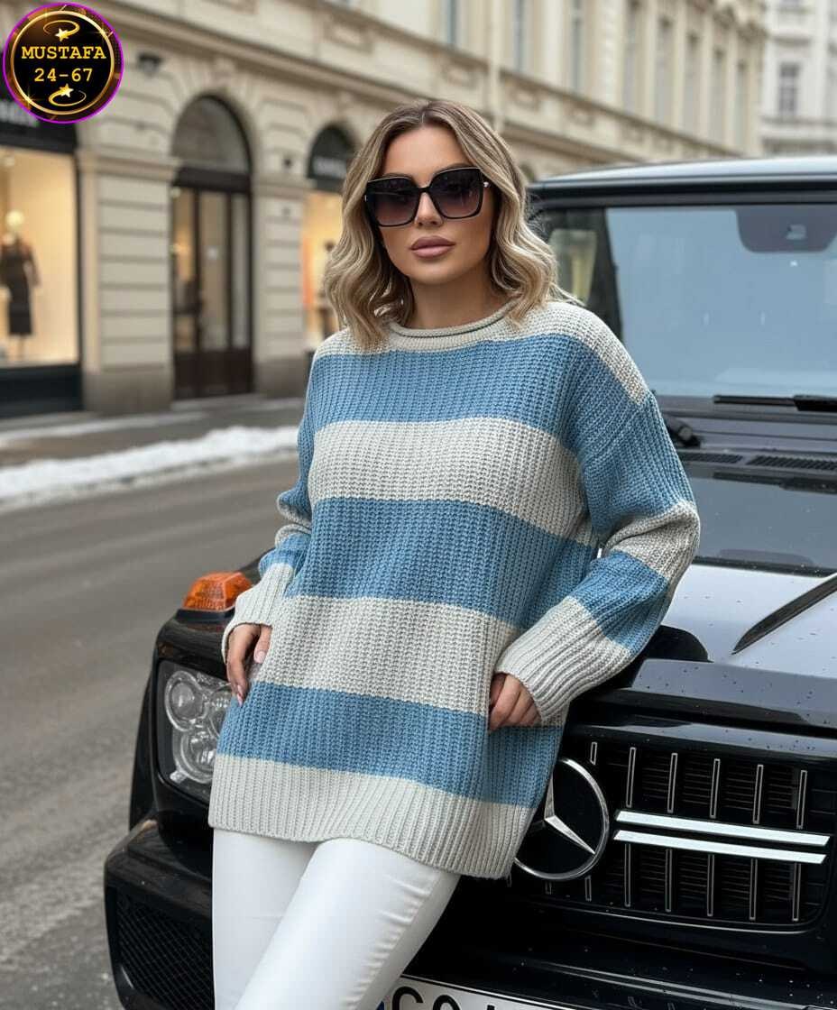 свитер оверсайз в полоску вязаный удлиненный saxar showroom,свитер оверсайз вязаный удлиненный теплый moda+,свитер оверсайз удлиненный вязаный,свитер оверсайз модный вязаный в полоску joe,свитера женс