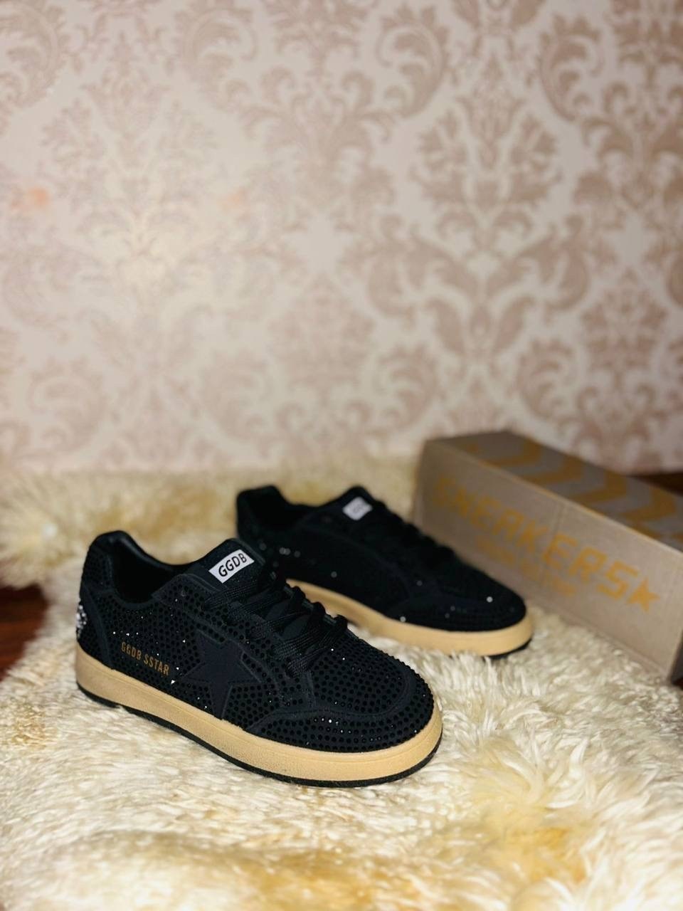 лаковые кроссовки golden goose,,кеды golden goose,golden goose лаковые кроссовки с пайетками, женская