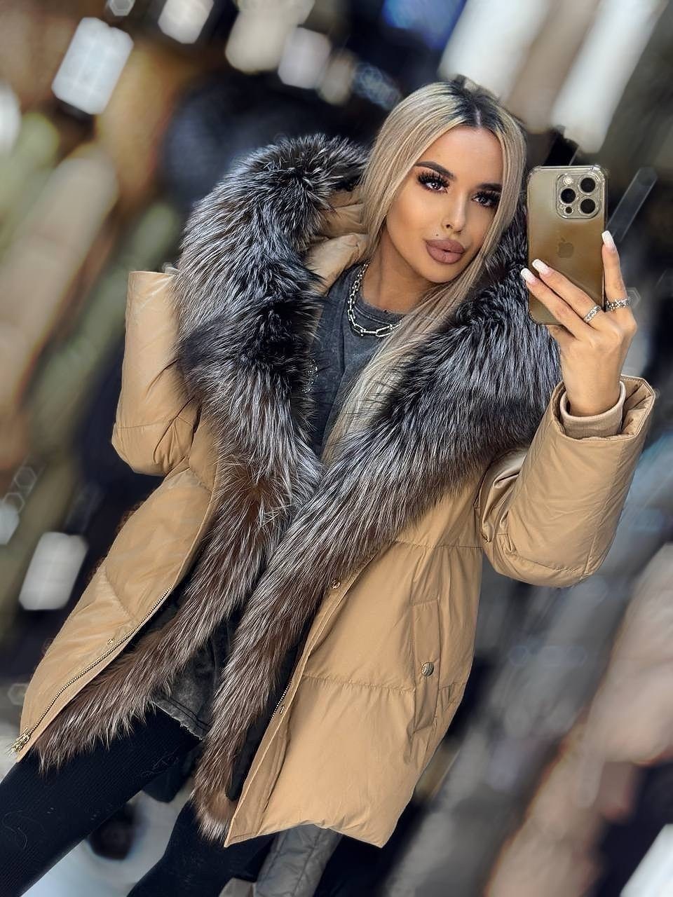 пуховик с натуральным мехом,пуховик с мехом,пуховик женский,пуховик,короткий пуховик с натуральным мехом и капюшоном mexoutlet