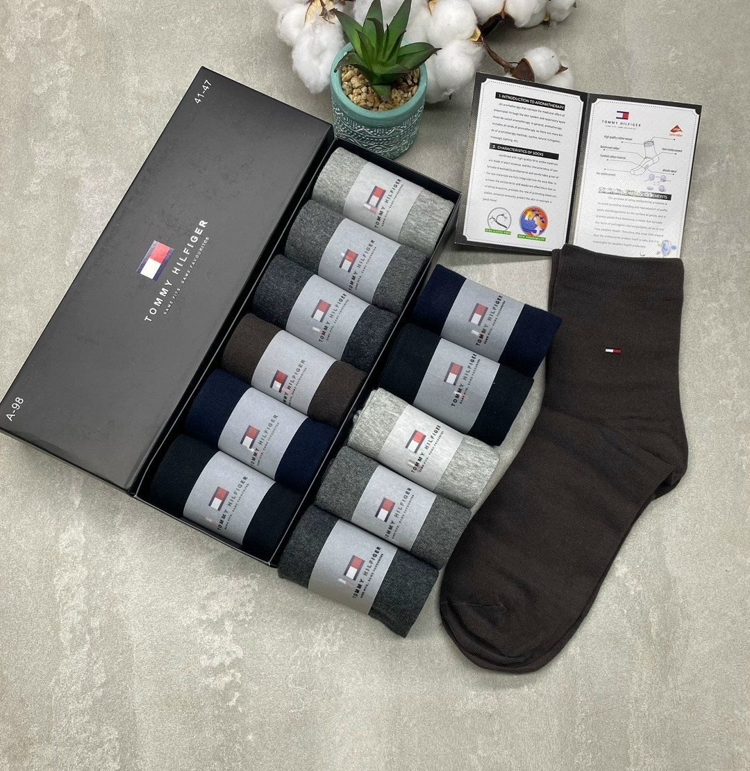комплект носков tommy hilfiger 6 пар,набор носки tommy hilfiger в подарочном коробке 6 пар,комплект носков tommy hilfiger,носки мужские tommy hilfiger в подарочной коробке,носки мужские подарочный наб