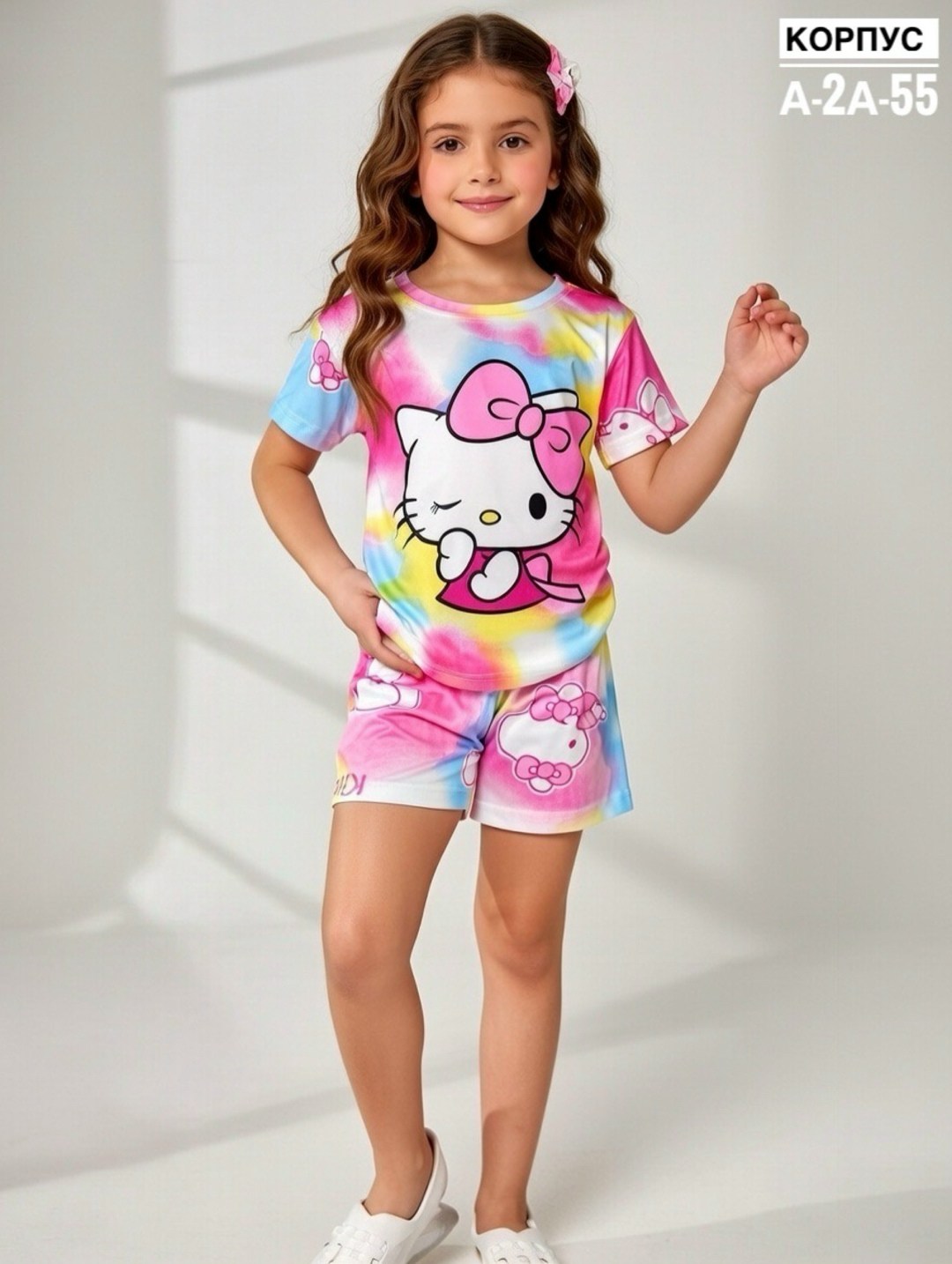пижама для девочек,пижама детская,пижама для девочек со штанами,штаны пижамные детские с хелло китти,пижама