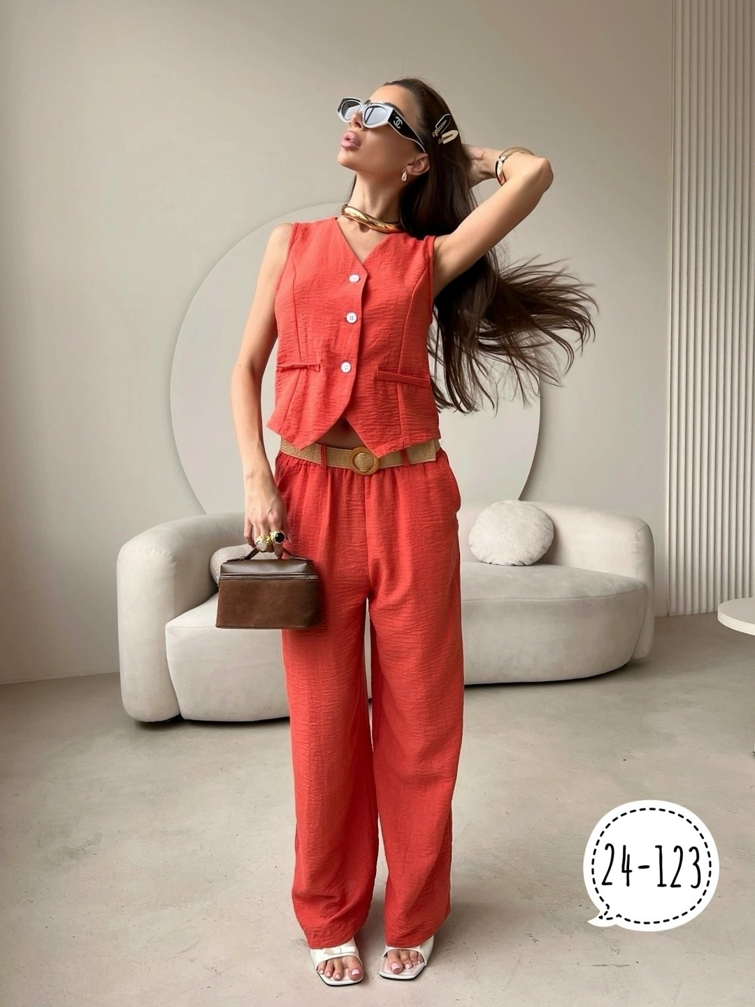 костюм летний льняной с жилетом и брюками trendyclo,стильные костюмы,льняной костюм женский с жилеткой и брюками,костюм женский,брючный льняной костюм