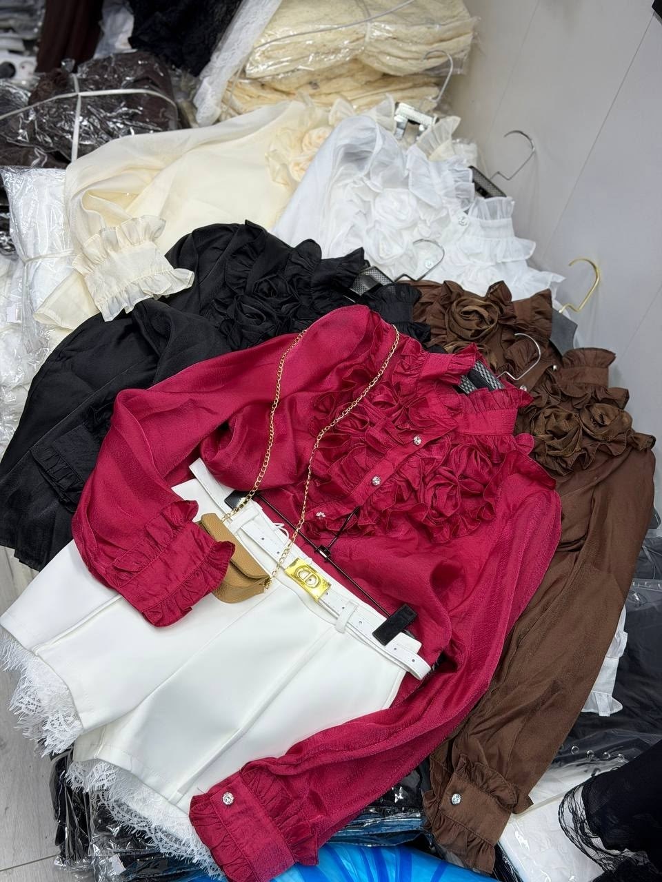 блузка элегантная,стильная блузка,модная блузка,блузка с жабо,женская шифоновая блузка