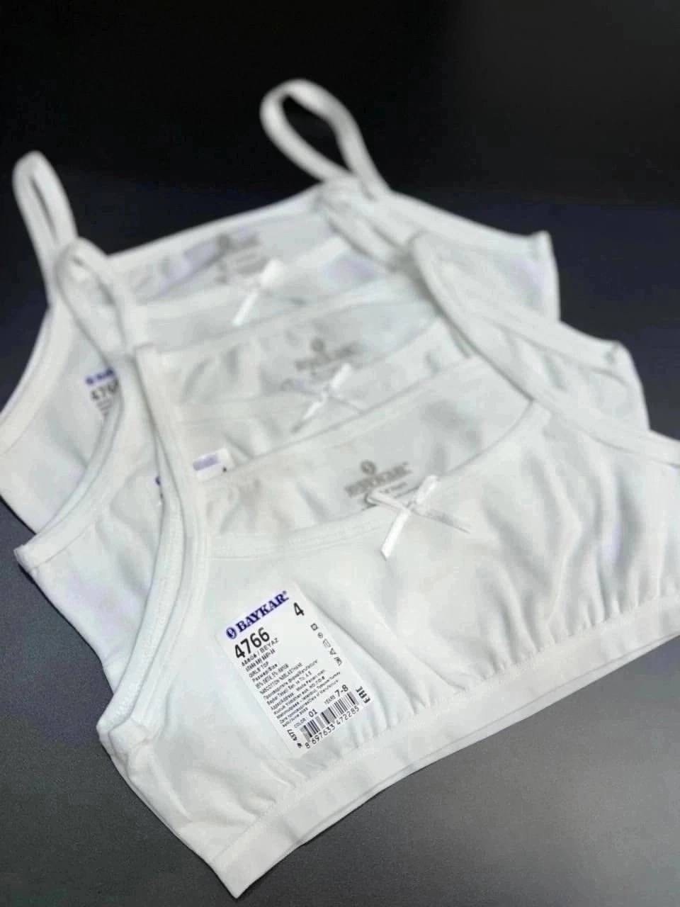 комплект нижнего белья для девочек,топ baykar для девочек,baykar 4766,топ бельевой детский baykar 4766-01 белый,детское нижнее белье