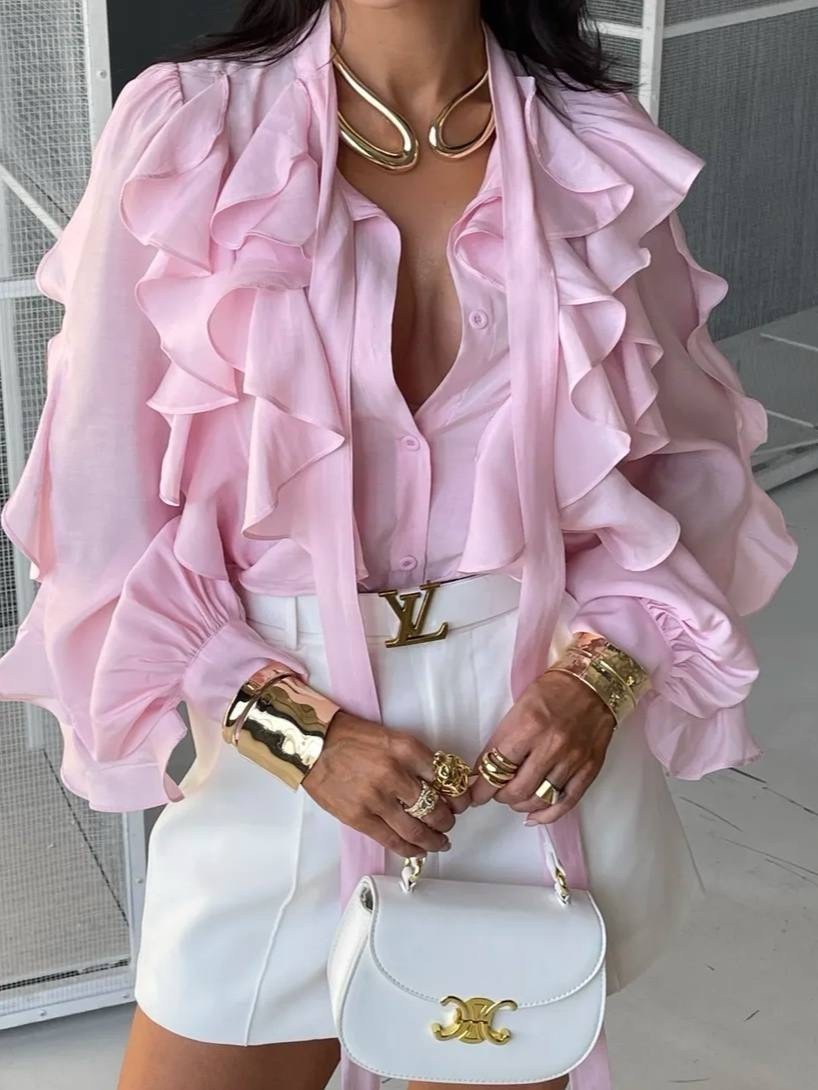 блузка с оборками,прозрачная блузка,блузка шифон,блузка шифоновая,блузка полупрозрачная свободная с рукавами-фонариками