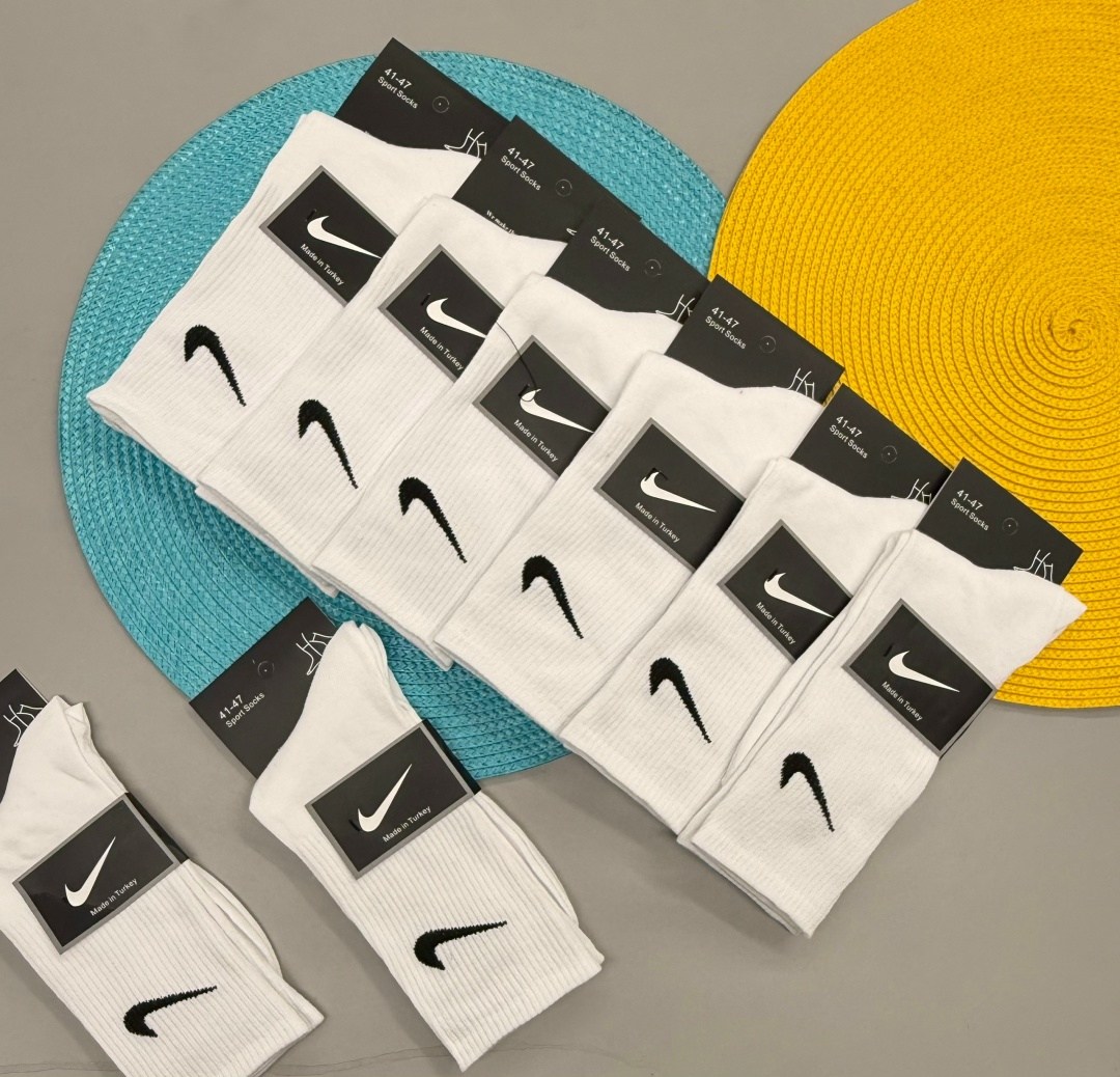 носки найк,носки nike,носки спортивные,высокие белые носки nike,носки мужские 10 пар nike