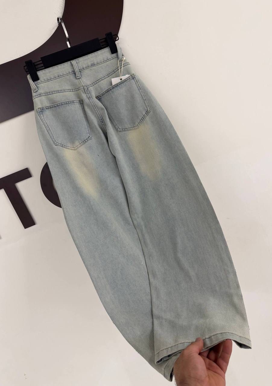 джинсы со стразами,модные джинсы,джинсы широкие,джинсы женские,джинсы с бусинами