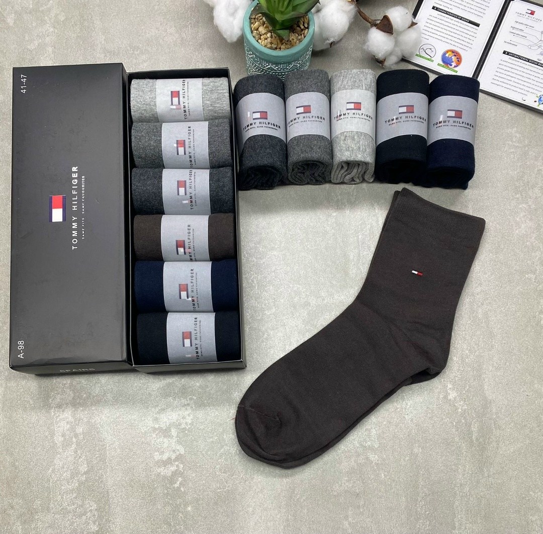 комплект носков tommy hilfiger 6 пар,набор носки tommy hilfiger в подарочном коробке 6 пар,комплект носков tommy hilfiger,носки мужские tommy hilfiger в подарочной коробке,носки мужские подарочный наб