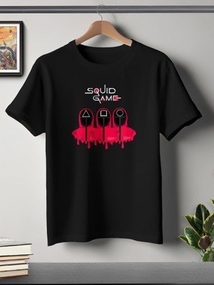 игра в кальмара футболка,футболка с принтом игра в кальмара,футболка черная с принтом игра в кальмара,squid game футболка,футболка с принтом игра