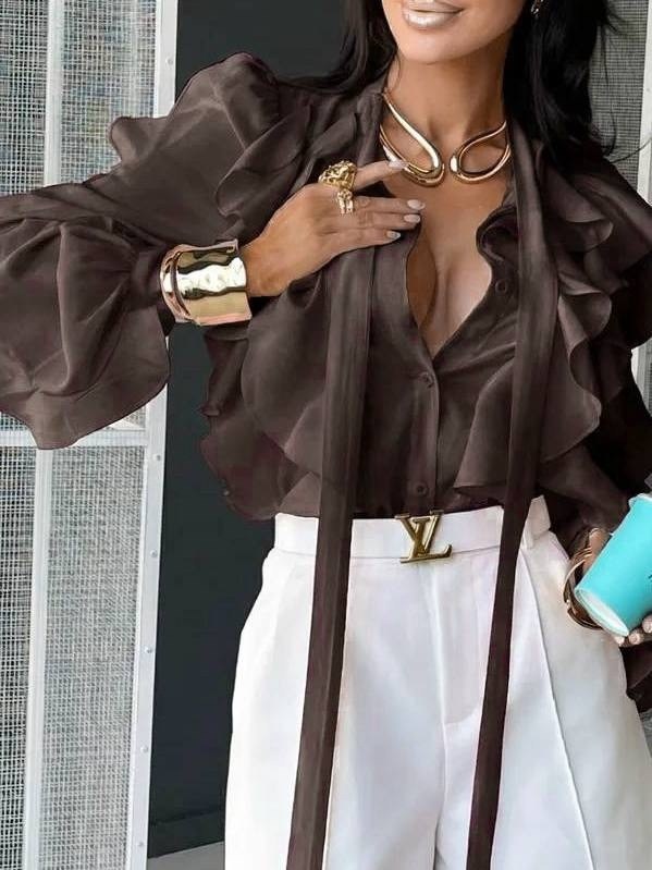 блузка с оборками,прозрачная блузка,блузка шифон,блузка шифоновая,блузка полупрозрачная свободная с рукавами-фонариками